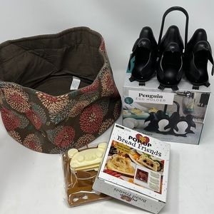 Kitchen gadget bundle of 3 - bread basket, egg holder, bread art New Items